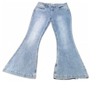 Shyanne Womens Light Wash Flare Bell Bottom Jeans 32x34 Long Western Rodeo 70s